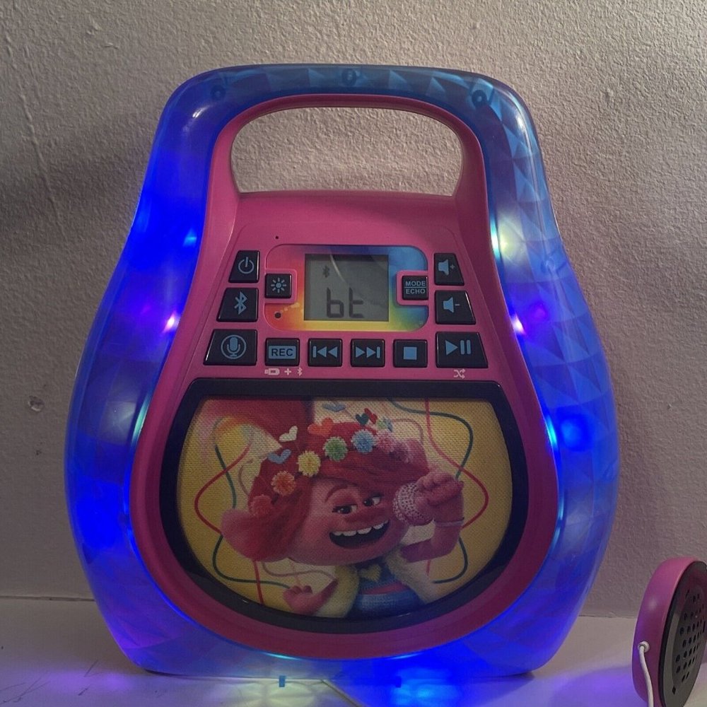 LTrolls World Tour Bluetooth MP3 Karaoke Machine with Lights and Music